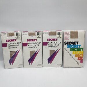 Secret Pantyhose 3 Control Top Style 4280 and 1 Reinforced Panty Style 3000 Nude